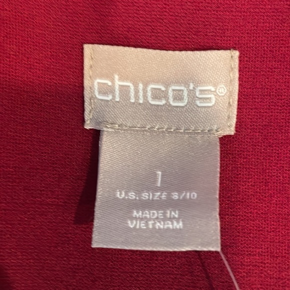 Chico’s LS jacket ponte mulberry red Size 1 8 M - Picture 13 of 16